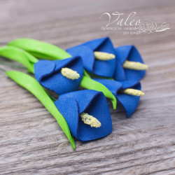 Набір квітів Valeo Калли з фоамірану 20*30мм синій 5шт V3059