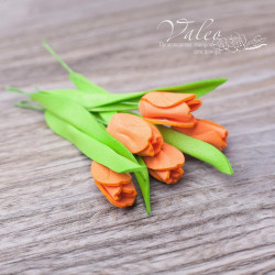 Набір квітів Valeo Тюльпани з фоамірану 8*18мм помаранчевий 5шт V3067