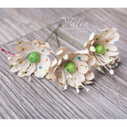 Набір квітів Valeo Польові паперові 40*40мм молочний горох 3шт V3092