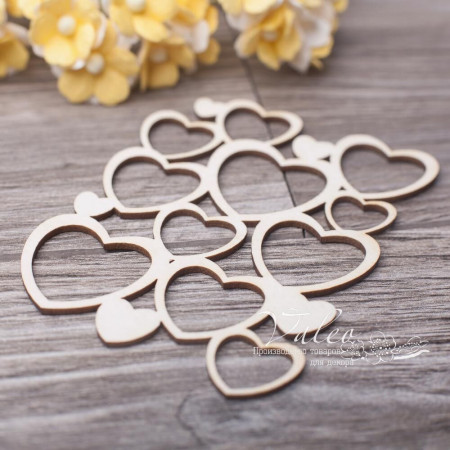 Чіпборд Valeo фон Сердечки 57*77мм V3119