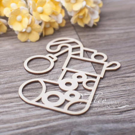 Чіпборд Valeo Новорічний чобіток 56*68мм V3121