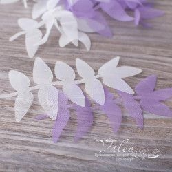 Гілочка декоративна тканинна Valeo 8*4см білий фіолетовий 10шт V3177