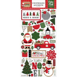 Наліпки чіпбордові 15х33см Echo Park Jingle All The Way Accents