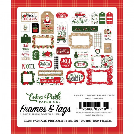 Высечки Echo Park Jingle All The Way Frames & Tags 33шт