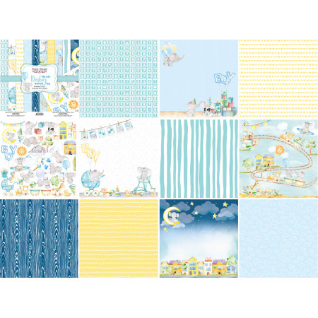Набір паперу 30*30см Fabrika Decoru My cute Baby elephant boy 10аркушів