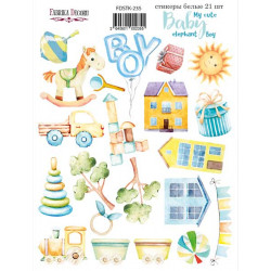 Наліпки 16*21см Fabrika Decoru My cute Baby elephant boy 235, 21шт