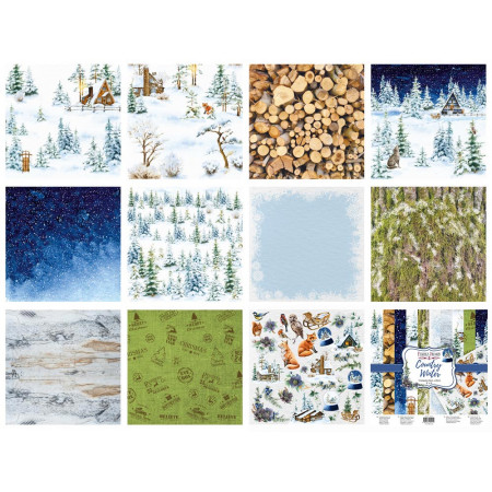 Набір паперу 20*20см Fabrika Decoru Country winter 10листов