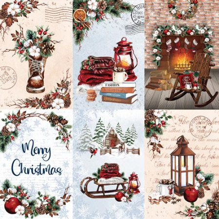 Набор бумаги 30*30см Fabrika Decoru Bright Christmas 10листов