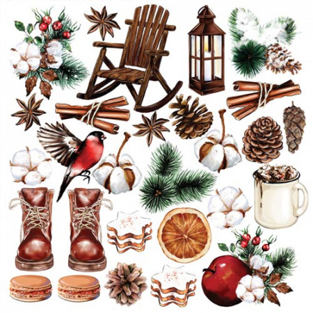 Набір паперу 20*20см Fabrika Decoru Bright Christmas 10листов