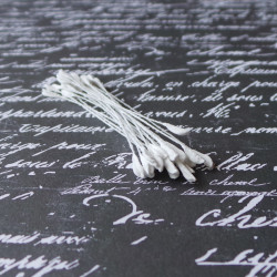 Тичинки 2*6мм матові білі, 20шт