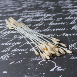 Тичинки 2*6мм матові кремові, 20шт