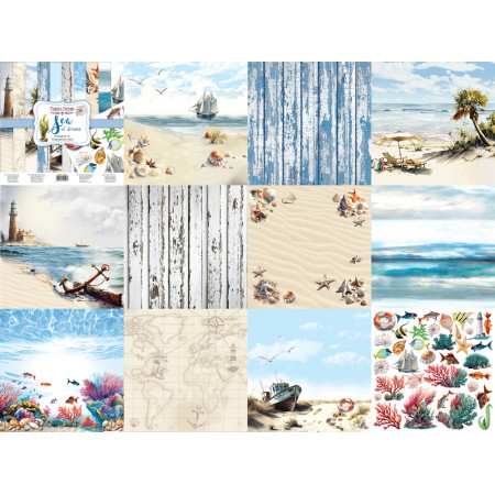 Набір паперу 20*20см Fabrika Decoru Sea of dreams 10аркушів