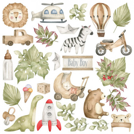 Набір паперу 20*20см Fabrika Decoru Boho Baby boy 10аркушів