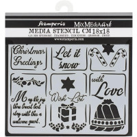 Трафарет Stamperia Stencil 18*18см Christmas Tags