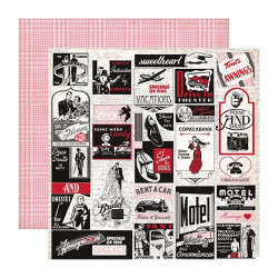 Аркуш паперу 30*30см Echo Park Yours Truly Newsprint