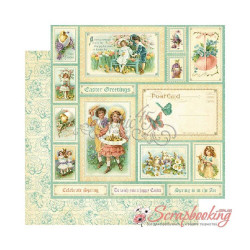 Аркуш паперу 30*30см Graphic 45 Sweet Sentiments Easter Greetings