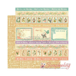 Аркуш паперу 30*30см Graphic 45 Sweet Sentiments Spring Has Sprung