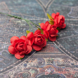 Букет троянд паперових червоних, 4шт