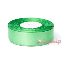 Стрічка атласна монотон 8075 салатовий, 2,5см, 33м