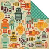 Лист бумаги 30*30см Kaisercraft Technologic Gigabyte двусторонний