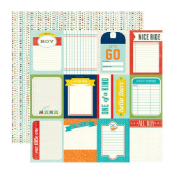 Аркуш паперу 30*30см Echo Park Scoot Journaling Cards 41012
