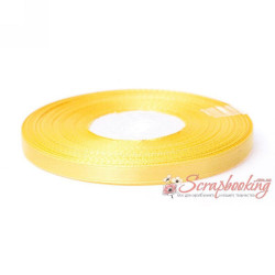 Стрічка атласна монотон 8012 жовта, 0,5см, 33м
