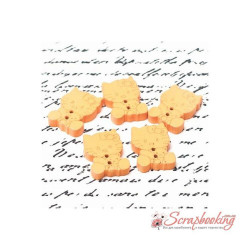 Гудзик дерев'яна кішечка 20*15мм помаранчевий