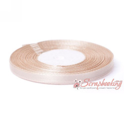 Стрічка атласна монотон 8125 бежевий, 0,5см, 33м