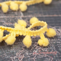 Тесьма MK45 помпон желтый, 1,5см, 1м