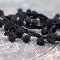 Тесьма MK45 помпон чорний, 1,5см, 1м