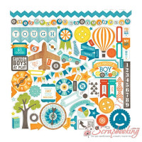 Наліпки 30*30см Echo Park All About A Boy Element Stickers