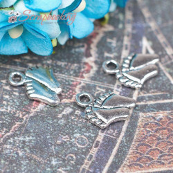 Підвіска металева ніжка срібло 11*9мм мк-084, 1шт