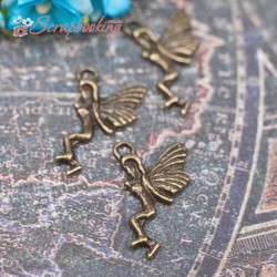 Підвіска металева фея бронза 13*22мм, 1шт