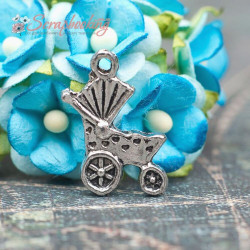 Підвіска металева коляска срібло 19*12мм мк-184, 1шт