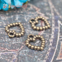 Подвеска металлическая сердце бронза 14*12*2мм, 1шт