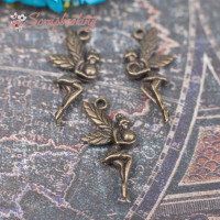 Подвеска металлическая фея бронза 12*26*4мм, 1шт