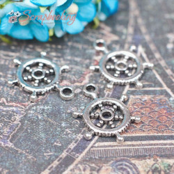 Підвіска металева штурвал срібло 20*15мм мк-777, 1шт