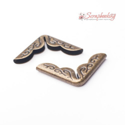 Кутник для альбому металевий 21*21*2мм бронза мк6574, 1шт