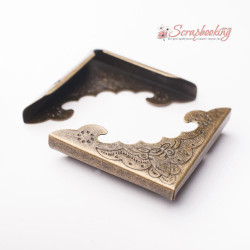 Кутник для альбому металевий 40*40*7мм бронза мк7952, 1шт