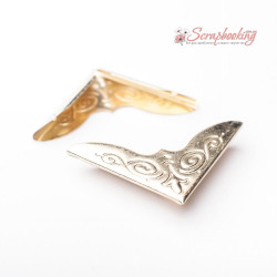 Кутник для альбому металевий 30*30*5мм золото мк3455, 1шт