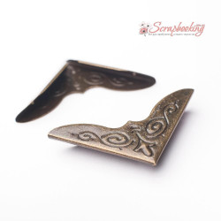 Кутник для альбому металевий 30*30*5мм бронза мк7954, 1шт