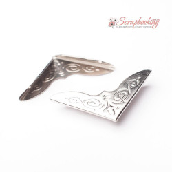 Кутник для альбому металевий 30*30*5мм срібло мк3456, 1шт