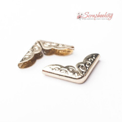 Кутник для альбому металевий 14*14*3мм золото вінтаж мк3419, 1шт