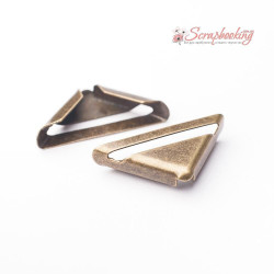 Кутник для альбому металевий 17*17*4мм бронза мк3435, 1шт