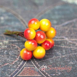 Гілочка декоративна мк6228 жовто-червона, 10 гілок.
