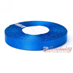 Стрічка атласна монотон 8107 синій, 1,25см, 33м