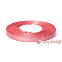 Стрічка атласна монотон 8041 кораловий, 0,5см, 33м