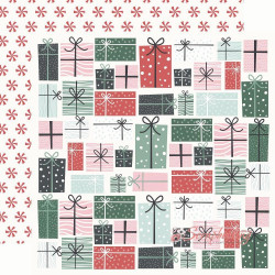 Аркуш паперу 30*30см Kaisercraft Peppermint Kisses Wrapped Up двосторонній
