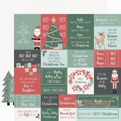 Аркуш паперу 30*30см Kaisercraft Peppermint Kisses Under The Tree двосторонній