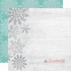 Аркуш паперу 30*30см Kaisercraft Let It Snow Delightful двосторонній з фольгуванням